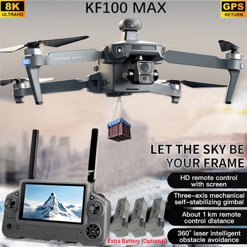 Drone Gimbal 3 Axis - Kf100 max gps drone 4k câmera