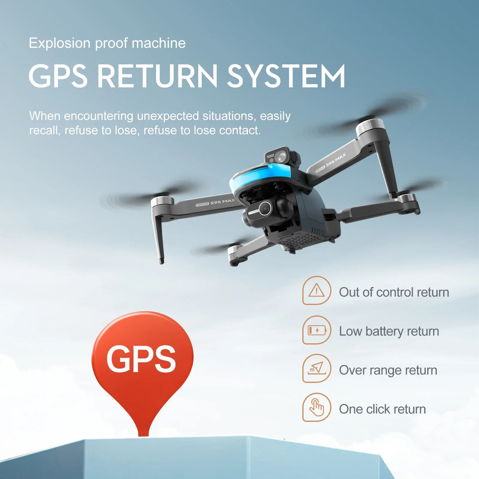 Novo s9s max mini drone 4k 2 e - Drone Gimbal 2 Axis avaliação e preço