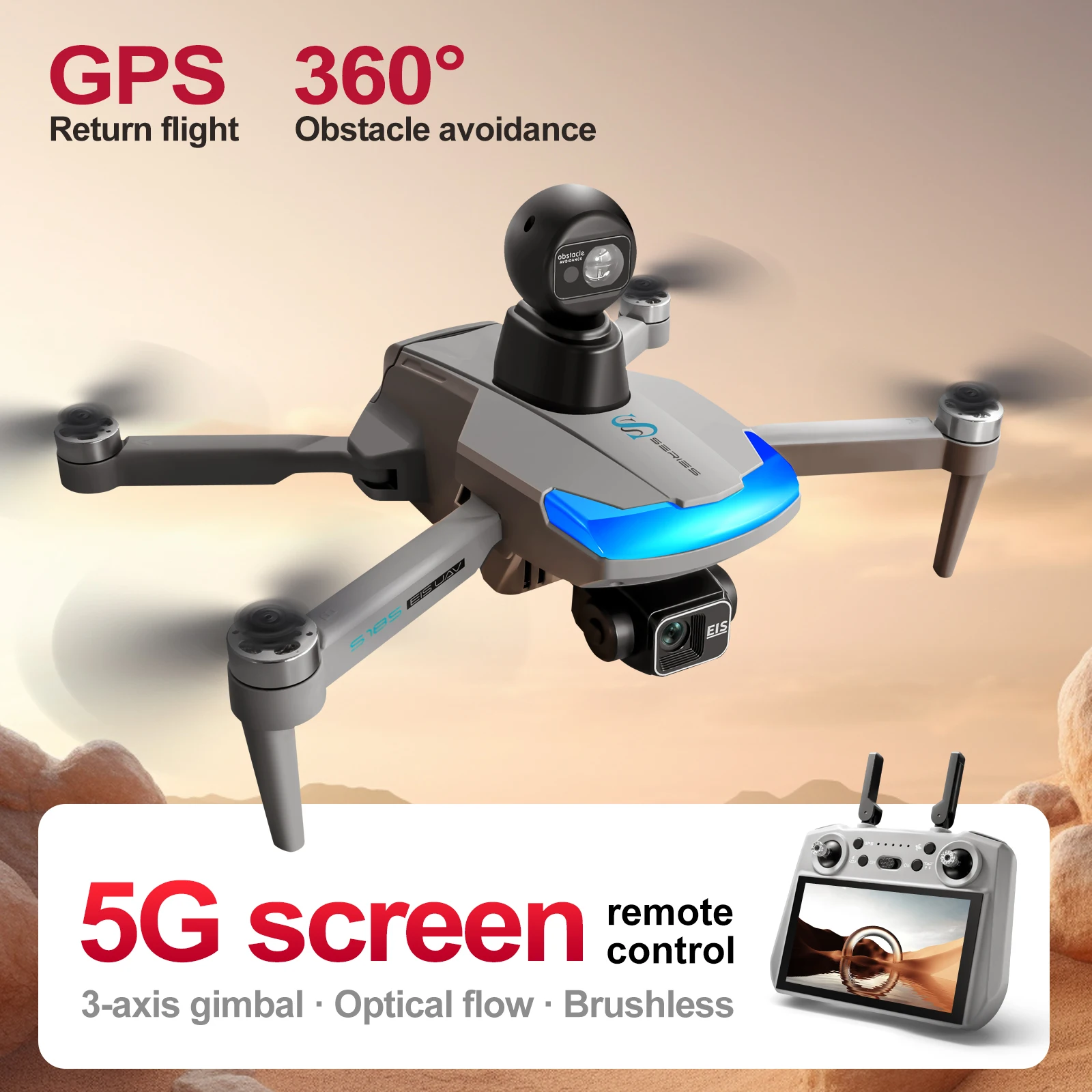 S185 drone profissional 2.7k h - Drone Gimbal 3 Axis avaliação e preço