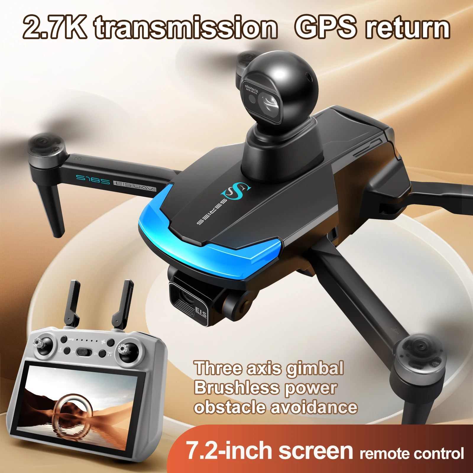 S185 drone profissional 2.7k h - Drone Gimbal 3 Axis avaliação e preço